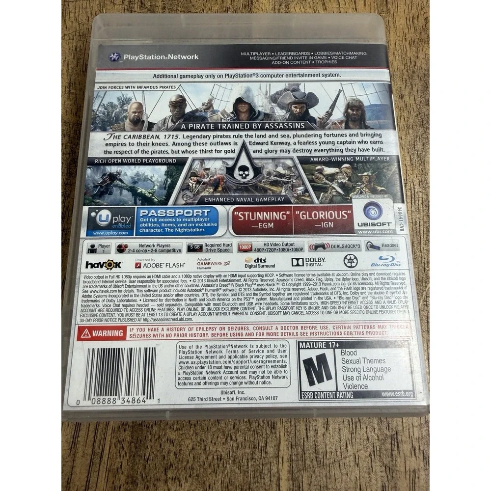 Assassin's Creed IV:‎ Black Flag Sony PlayStation 3 PS3